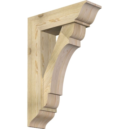 Ekena Millwork Olympic Traditional Rough Sawn Bracket w/ Offset Brace, Douglas Fir, 8"W x 26"D x 38"H BKT0806X26X38OLY01RDF